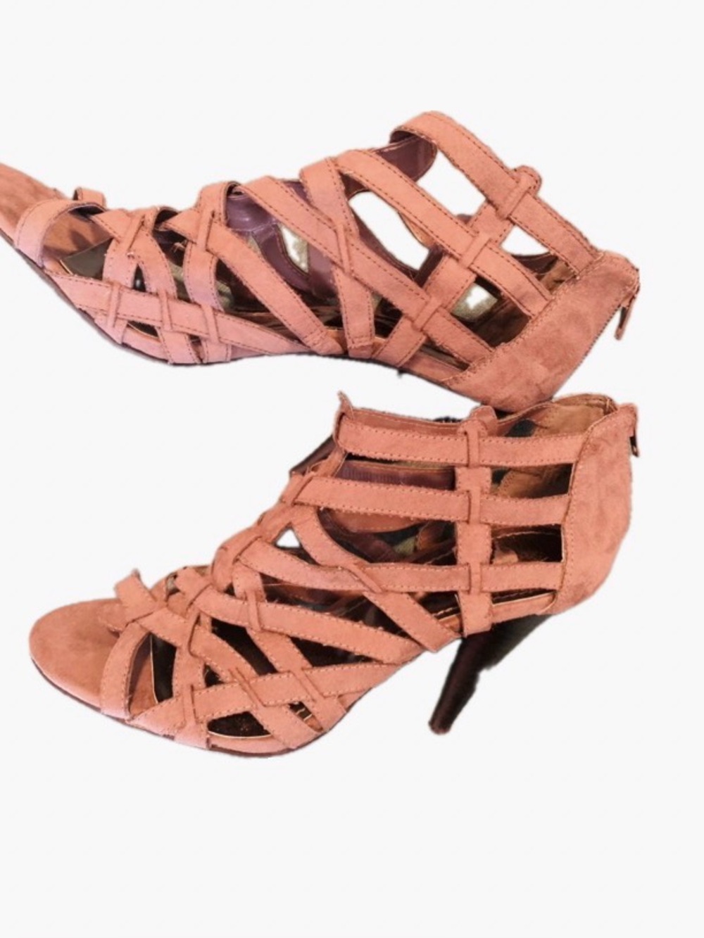 Nine West Suede Neutral Taupe Colored Strap Sandals Size 8